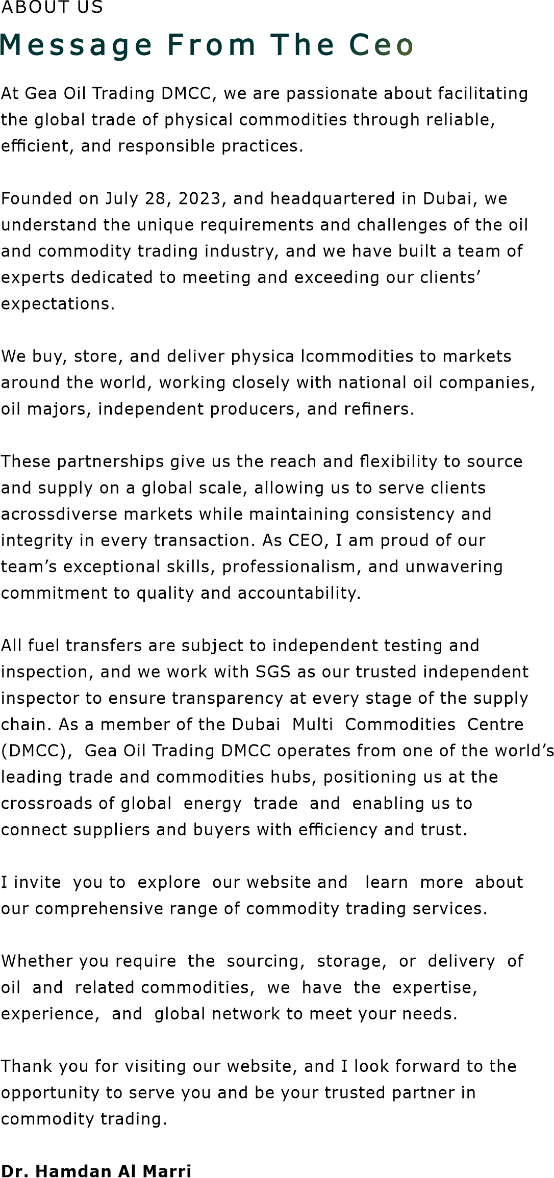 Message from the CEO